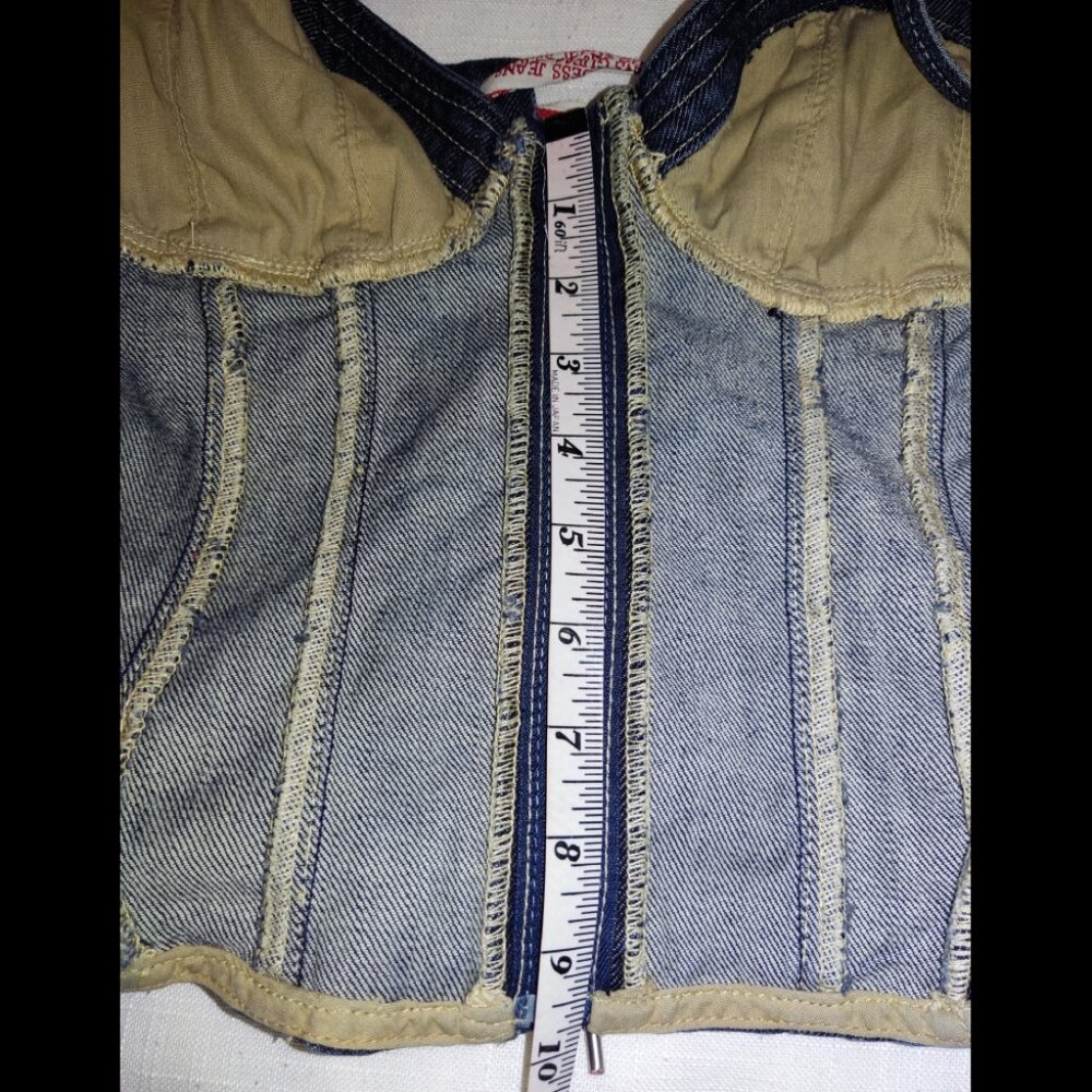 Guess Premium | Denim corset bustier top | Size XS - Picture 13 of 16